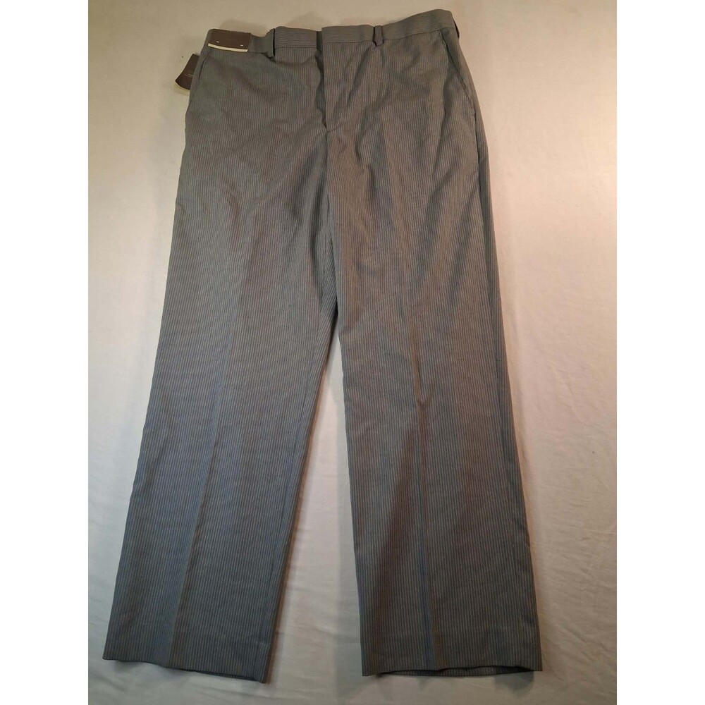 Merona Men 38x32 Gray Pinstripe Flat Front Suit Pants Modern Fit NWT Dress